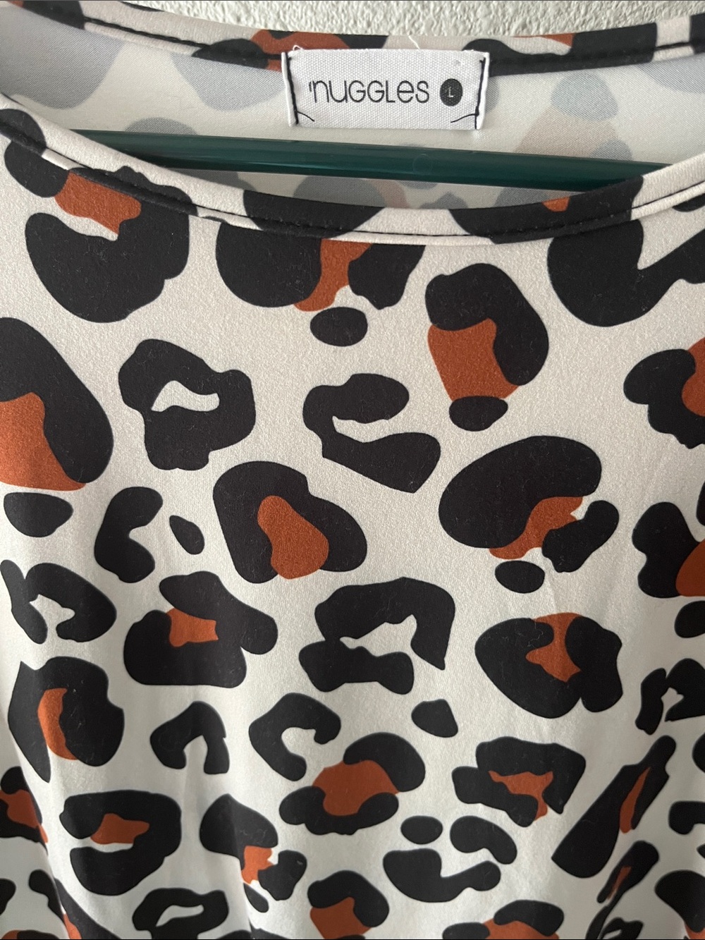 Nuggles Women's Cream Leopard Print Tunic with Rust Spots - Picture 2 of 3